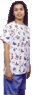 3827 - Ladies V Neck Gripper Tunic Top Hearts Print